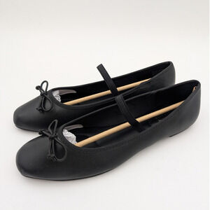 Reaction Kenneth Cole Copy Tap Ballet Flat Women's Black Size US7